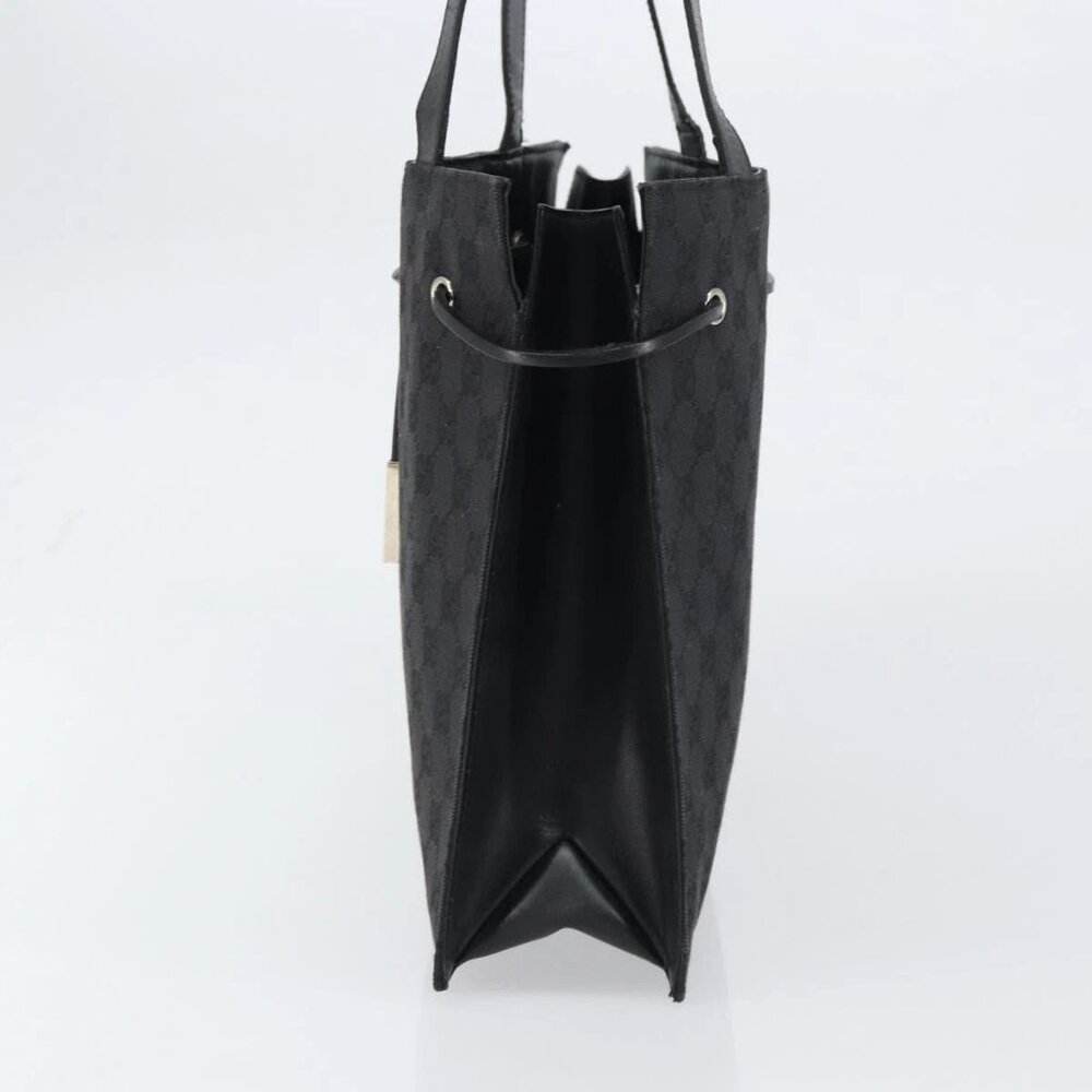 GUCCI GG Canvas Tote Bag Black Gold 002 1053 Auth bs32057 - Picture 4 of 16